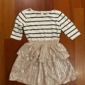 Crewcuts Striped Top with Shimmering Skirt